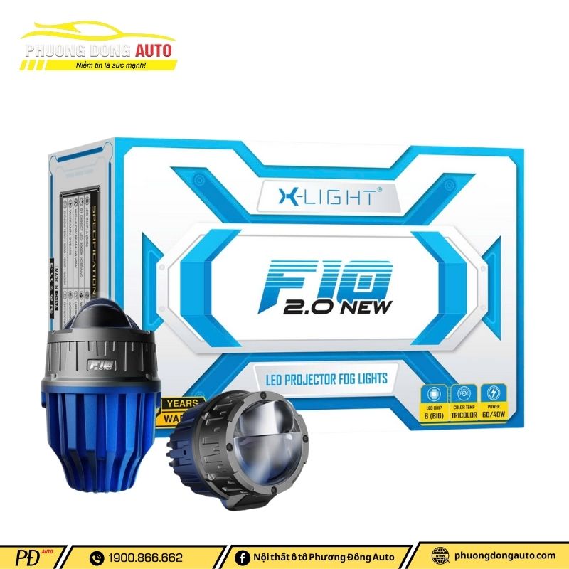 Bi gầm X-Light F10 2.0 New 2025 – Công nghệ tâm pha elip tối tân, quạt trong hiện đại