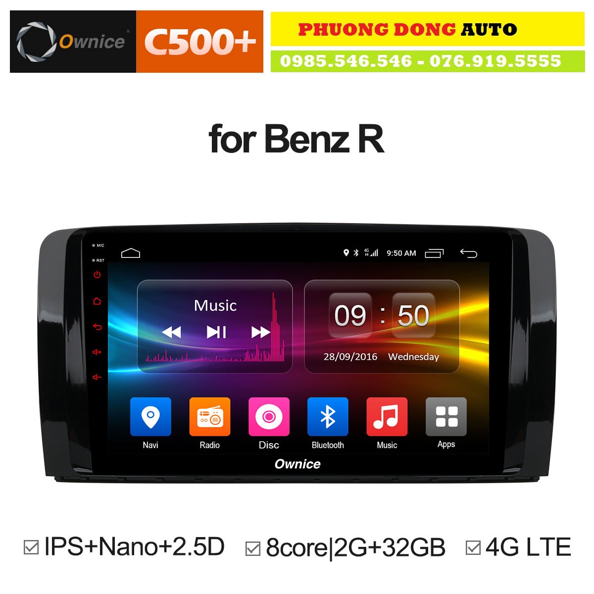 Mẫu DVD Android Ownice C500+ theo xe Mercedes