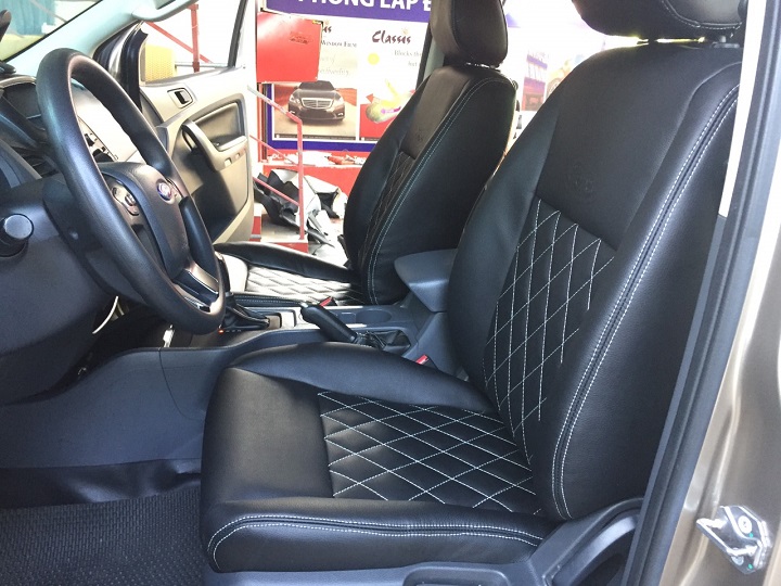 Bọc ghế da công nghiệp Singapore cho xe Ford Ranger | Quả trám cho ghế