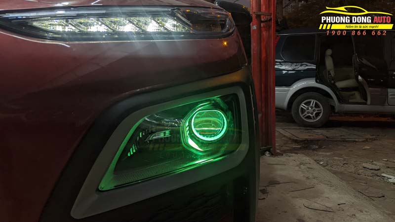 Độ đèn Hyundai Kona - Bi Laser Titan Platinum Plus 9+3